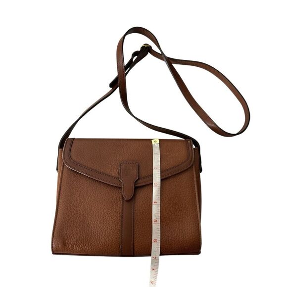 Authentic Burberrys Vintage Leather Shoulder Cross Body Bag Purse Brown 3046L - Picture 11 of 16
